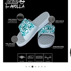 EUC Sz 7-7.5 White Apolla Slides